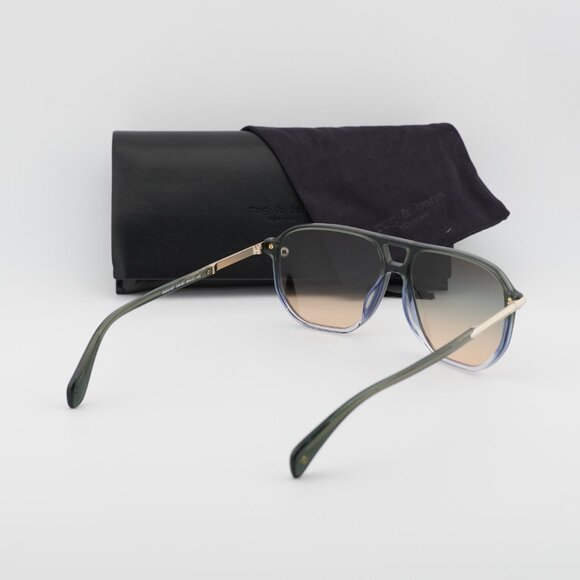 Rag & Bone RNB1074/S 03UK 98 Aviator Sunglasses - Green/Gold/Brown Teal - Picture 10 of 11